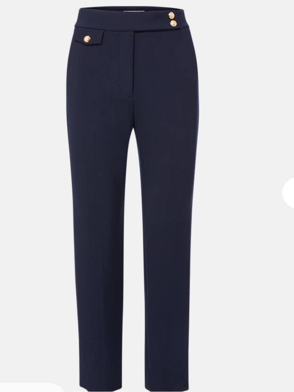 Veronica Beard Navy Renzo Crest Button Trousers